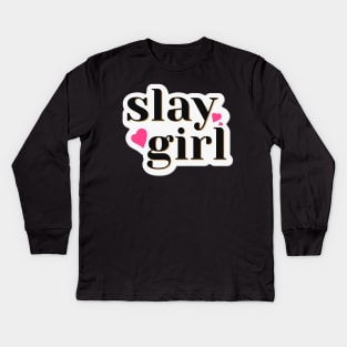 Slay Girl Word Fashion Design Kids Long Sleeve T-Shirt